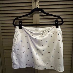 Greg Norman Collection White Mini Skirt with Pattern
